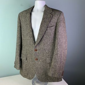 Harris Tweed Wool Herringbone 44R Tweed Blazer